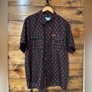 Men’s Dixxon Flannel 2XL Short Sleeve Black Shirt with Orange Dixxon Logo